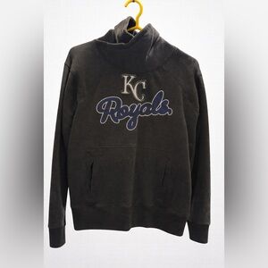 MLB Funnelneck KC Royals For Her Tackle Twill Embroidered Sweatshirt - Pockets